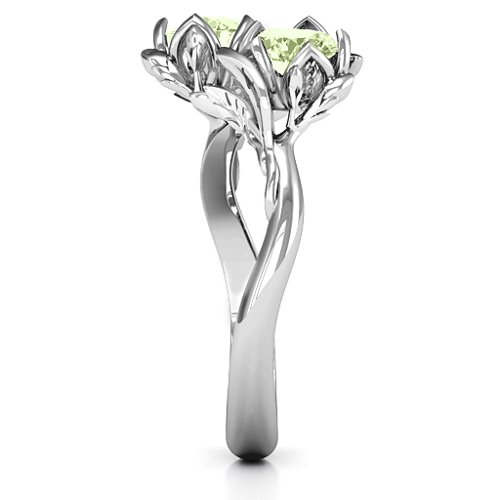 Be-leaf In Love Double Gemstone Floral Ring