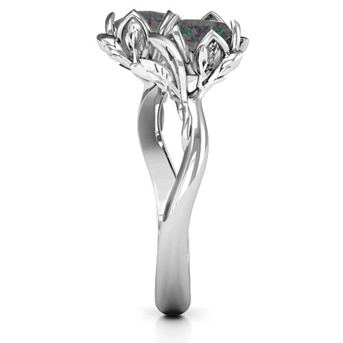 Be-leaf In Love Double Gemstone Floral Ring