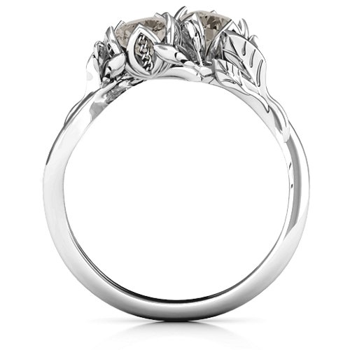 Be-leaf In Love Double Gemstone Floral Ring