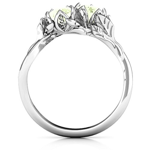 Be-leaf In Love Double Gemstone Floral Ring