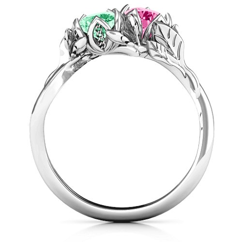 Be-leaf In Love Double Gemstone Floral Ring