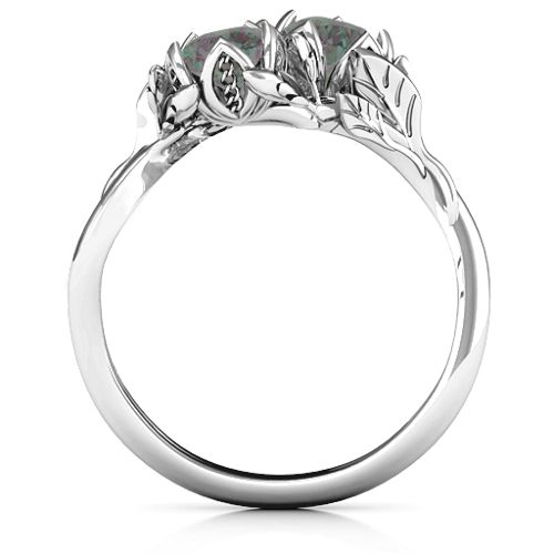 Be-leaf In Love Double Gemstone Floral Ring