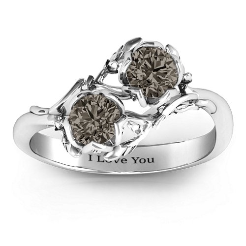 Be-leaf In Love Double Gemstone Floral Ring