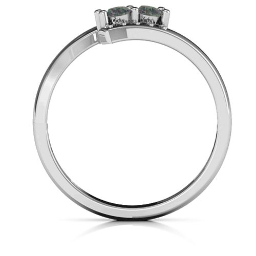 Must Be Love Two Stone Ring – Sterling Silver with Alexandrite and Black Premium Zirconia