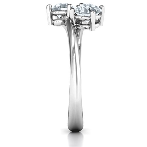 Destined For Love Double Gemstone Ring – Sterling Silver with Cubic Zirconia