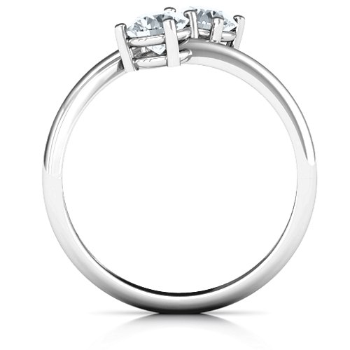 Destined For Love Double Gemstone Ring – Sterling Silver with Cubic Zirconia