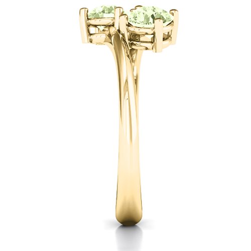 Destined For Love Double Gemstone Ring – 18K Gold Plated Silver with Peridot
