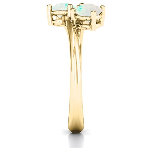 Destined For Love Double Gemstone Ring – 18K Gold Plated Silver with Opal