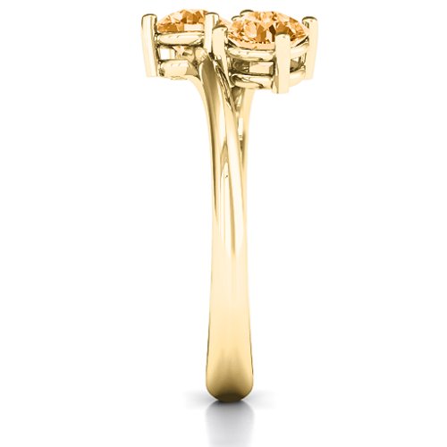 Destined For Love Double Gemstone Ring – 18K Gold Plated Silver with Citrine