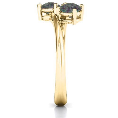 Destined For Love Double Gemstone Ring – 18K Gold Plated Silver with Alexandrite