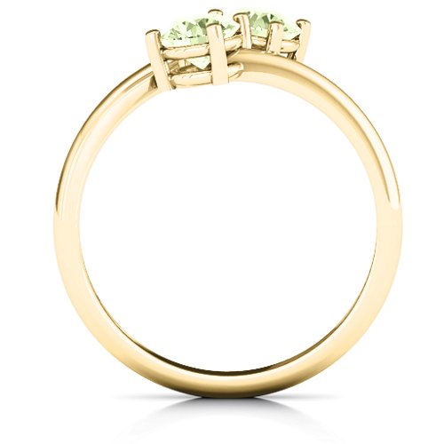 Destined For Love Double Gemstone Ring – 18K Gold Plated Silver with Peridot
