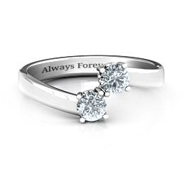 Two Stone Ring With Filigree Settings