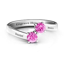 Two Stone Ring With Filigree Settings