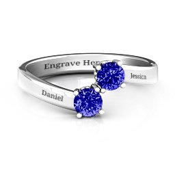 Two Stone Ring With Filigree Settings