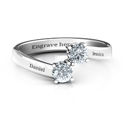 Two Stone Ring With Filigree Settings