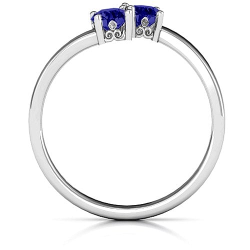 Two Stone Ring With Filigree Settings