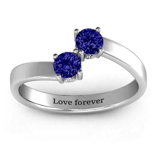 Two Stone Ring With Filigree Settings