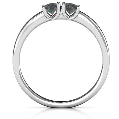 Meet In The Middle Two Stone Ring – Sterling Silver with Alexandrite