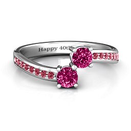 Elegant Accent Two Stone Ring