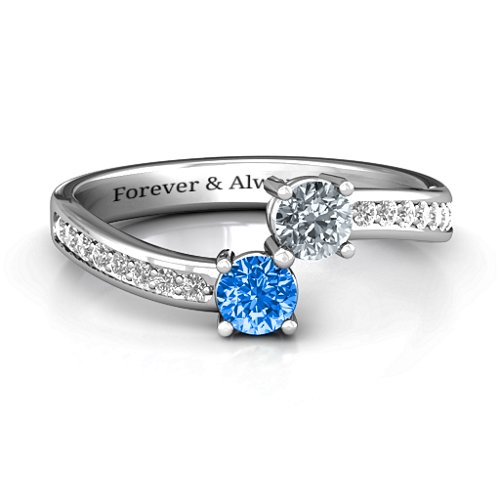 Elegant Accent Two Stone Ring