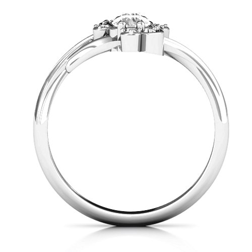 Sense of Style Two Stone Ring – Sterling Silver with White Sapphire and White Premium Zirconia