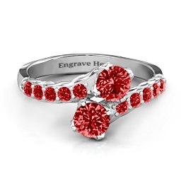 Intricate Infinity Two Stone Ring in 925 Sterling Silver