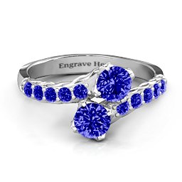 Intricate Infinity Two Stone Ring in 925 Sterling Silver