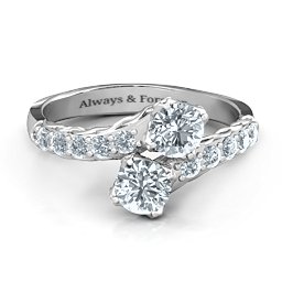 Intricate Infinity Two Stone Ring in 925 Sterling Silver with Cubic Zirconia