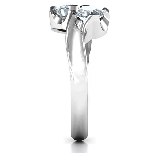Two Stone Sparkle Ring – Sterling Silver with Diamond