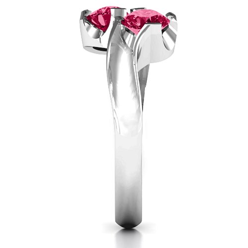 Two Stone Sparkle Ring – Sterling Silver with Ruby
