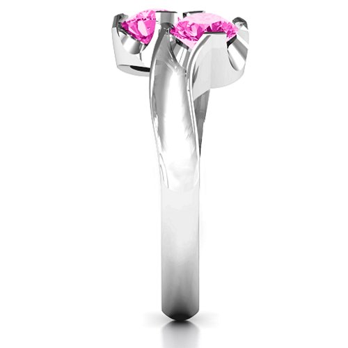 Two Stone Sparkle Ring – Sterling Silver with Pink Tourmaline