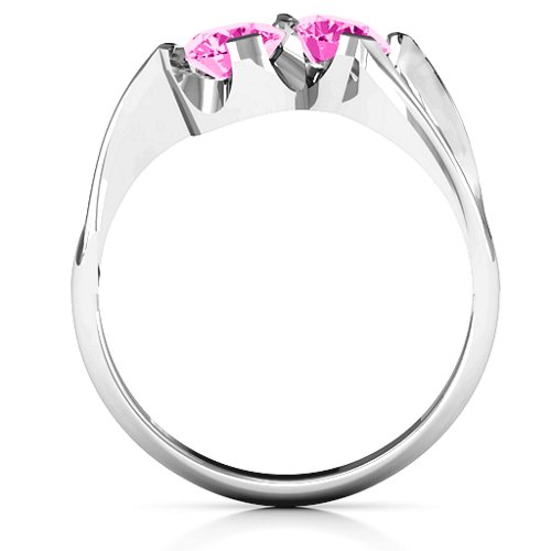 Two Stone Sparkle Ring – Sterling Silver with Pink Tourmaline
