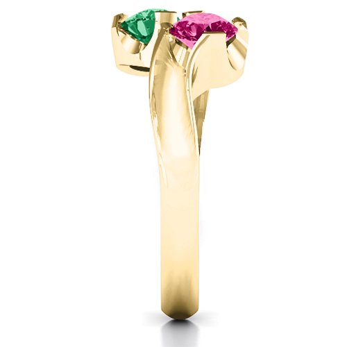 Two Stone Sparkle Ring – 10K Yellow Gold with Emerald and Ruby