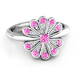 Pretty As A Peacock Ring in 925 Sterling Silver with Pink Tourmaline