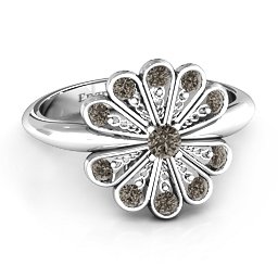 Pretty As A Peacock Ring in 925 Sterling Silver with Smokey Quartz