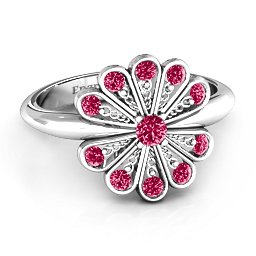 Pretty As A Peacock Ring in 925 Sterling Silver with Ruby