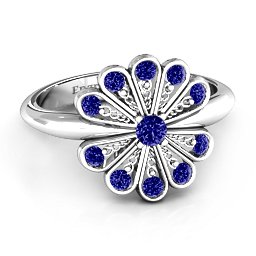 Pretty As A Peacock Ring in 925 Sterling Silver with Blue Sapphire