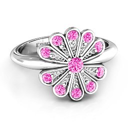 Pretty As A Peacock Ring in 925 Sterling Silver with Pink Tourmaline