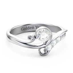 Family Flair Ring With 2-6 Birthstones in 925 Sterling Silver with Cubic Zirconia