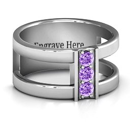 Layers Of Love Ring in 925 Sterling Silver with Amethyst