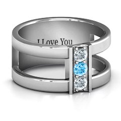 Layers Of Love Ring – Sterling Silver with Cubic Zirconia and Blue Topaz
