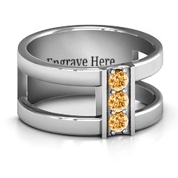 Layers Of Love Ring in 925 Sterling Silver with Citrine