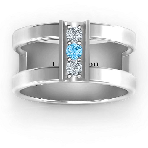 Layers Of Love Ring – Sterling Silver with Cubic Zirconia and Blue Topaz