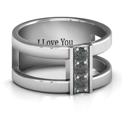 Layers Of Love Ring – Sterling Silver with Alexandrite