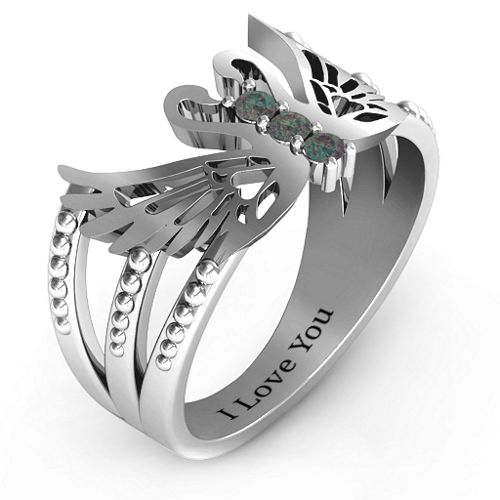 Sparkling Swan Ring – Sterling Silver with Alexandrite