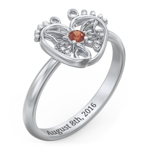 Butterfly Baby Feet Ring