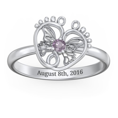 Butterfly Baby Feet Ring
