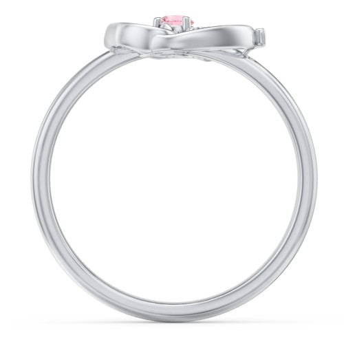 Butterfly Baby Feet Ring – Sterling Silver with Pink Tourmaline