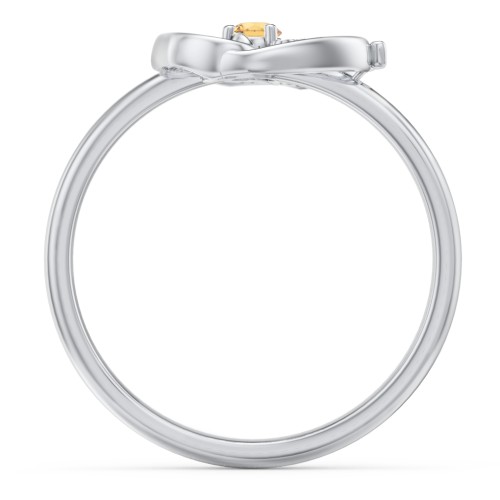 Butterfly Baby Feet Ring – Sterling Silver with Citrine
