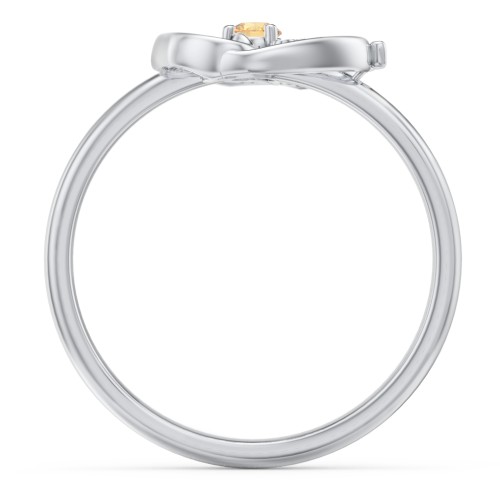 Butterfly Baby Feet Ring – Sterling Silver with Citrine